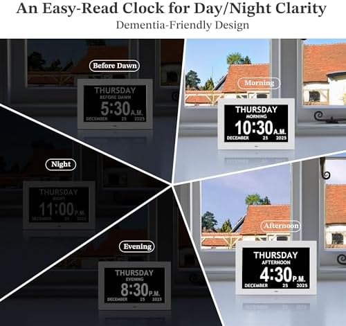 10.1'' Extra Large Digital Clock for Seniors, Calendar Clock with Day&Date - Image 6