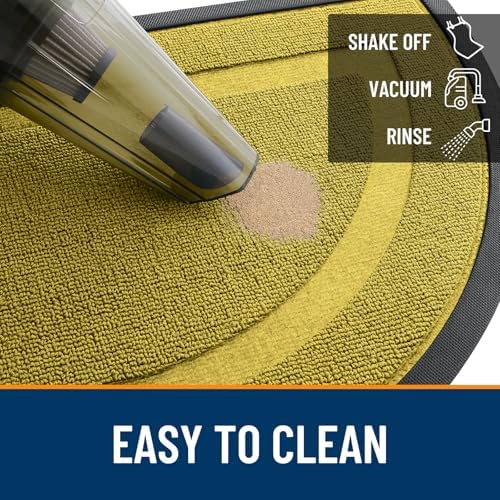 OLANLY Half Circle Front Door Mat Outside 29.5x17 All-Season Rubber Doormat - Image 6