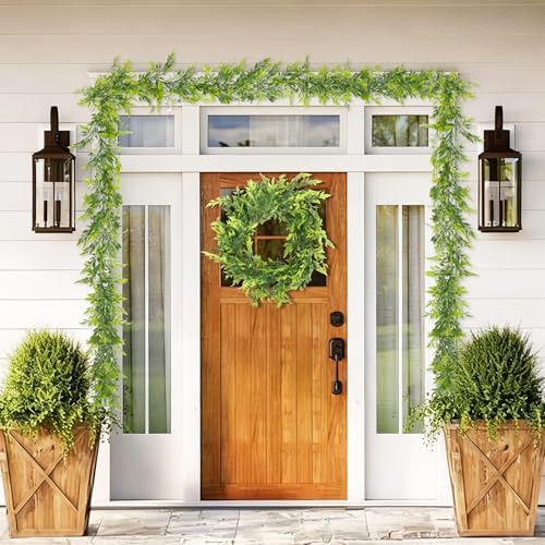 RECUTMS 3Pcs Artificial Italian Ruscus Greenery Garland 5.8ft Bamboo Leaves - Image 6