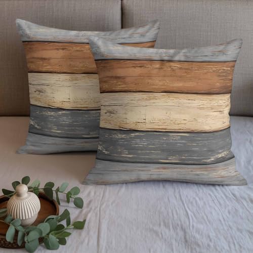 Bed Runner for King Size Bed, Farmhouse Haze Blue Brown Decorative Beds Runners and 2 Matching Pillow Covers Set, Vintage Wooden Striped Beds Scarf Throw for Foot of Bedding Set for Hotel/Bedroom - Image 7