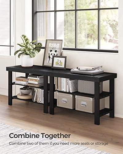 SONGMICS Shoe Rack Bench, 3-Tier Bamboo Entryway Bench, 27.6 Inches Width - Image 6