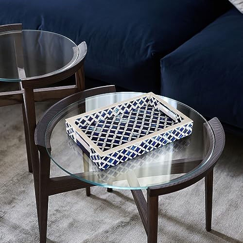 Handicrafts Home 12" x 8" Blue Decorative Tray Breakfast Coffee Table Top Vintage Handmade Serving Tray - Image 6