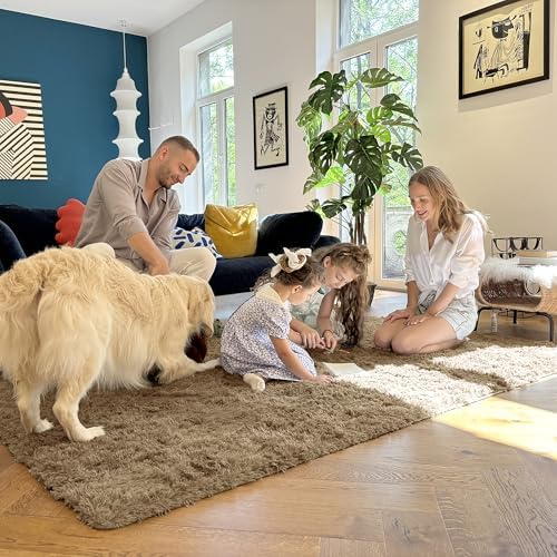 OLANLY 2x8 Machine Washable Runner Rugs for Hallway, Soft Fluffy Shaggy Bedside Rugs for Bedroom, Living Room, Indoor Floor Carpet for Kids Girls and Boys, Home Decor Aesthetic, Taupe - Image 7