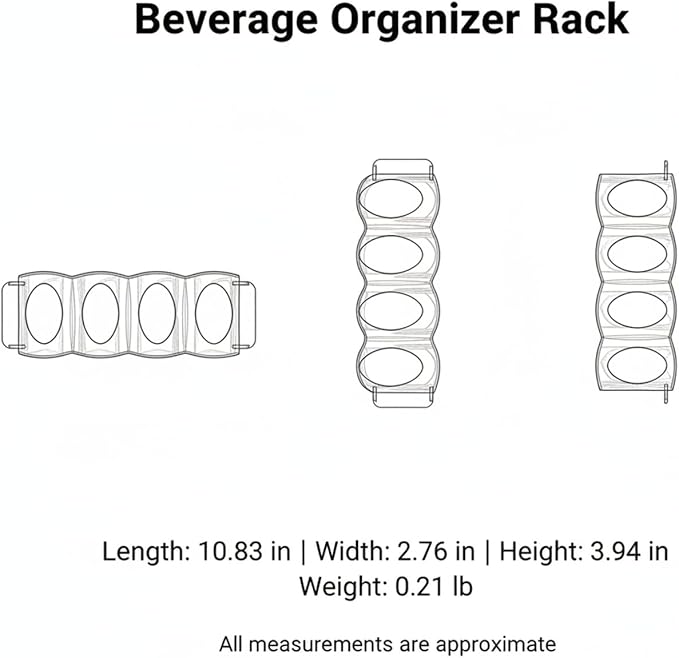 Beverage Organizer Rack for Refrigerator, Stacking Can Dispenser to Stop Rolling Cans and Bottles, Space Saving Fridge Storage Shelf, Clear PP Plastic