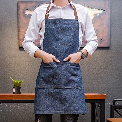Unisex adjustable multi pocket denim apron for Chef Kitchen BBQ and Studio - Image 6