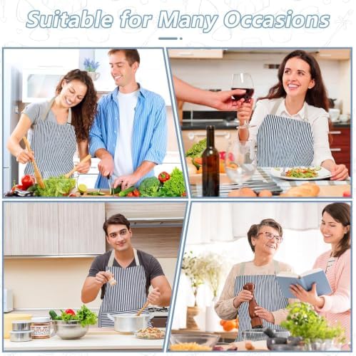 ATROPOS 2 Pieces Aprons for Women with Pockets, Aprons for Men, Womens Kitchen Apron, Cooking Apron Adjustable Bib Chef Apron(Unisex) - Image 7