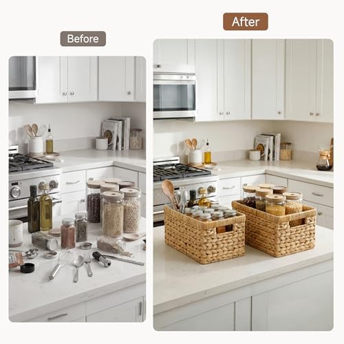 StorageWorks Wicker Baskets, Wicker Storage Baskets for Shelves, 2-Pack - Image 6