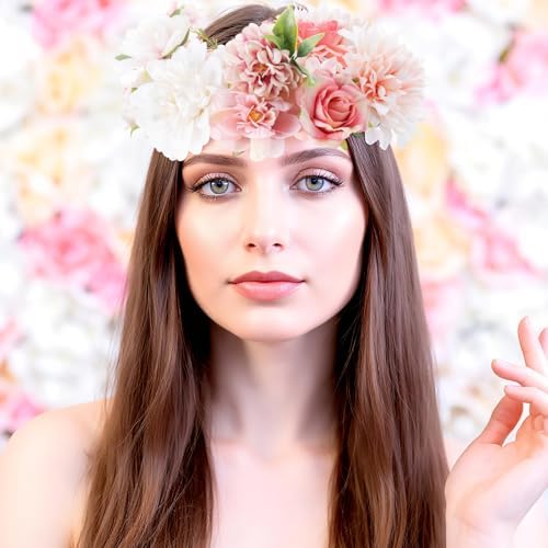 Janinka 100 Pcs Assorted Fake Flower Heads with Long Stem,Pink - Image 6