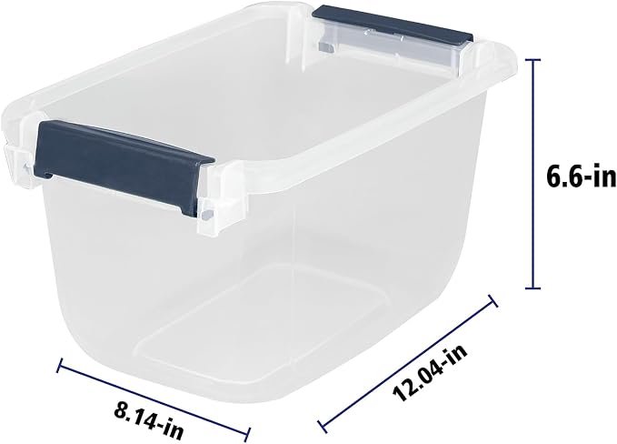 Hefty Home Logic 6.5 Qt. Latch Lid Storage Tote, Clear/White, 8/Pack (HLCOM7249010759)