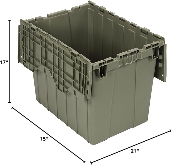 Quantum QDC2115-17 Distribution Bin, Heavy Duty Attached Top Container, 15-1/8"W x 21-7/8"L x 17-1/4"H Overall Size