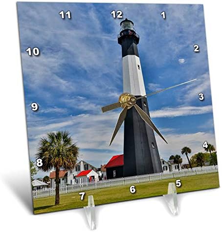 3dRose Desk Clock - Tybee Island Lighthouse just to the East of Savannah, Georgia (dc_314782_1) by 3dRose