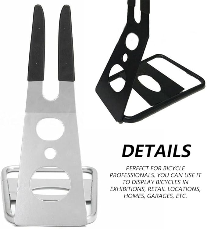 Bike Kickstand Non-Slip Display Bike Stand Foldable Metal Parking Rack Silver Non-Slip Rack Foldable Stand Portable Mountain