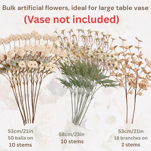 Beige Silk Flower Arrangements Decor, Large Floral Centerpieces For Tables - Image 6