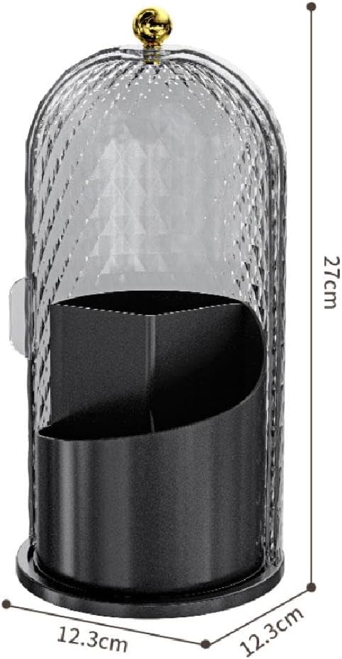 Concealed Toothbrush Holder,Toothbrush Holders with Sliding Lid, Rotating 3 Slots Bathroom Organizer Countertop,Waterproof Dustproof Beauty Brushes Storage,Cosmetics Display Case for Vanity Bathroom