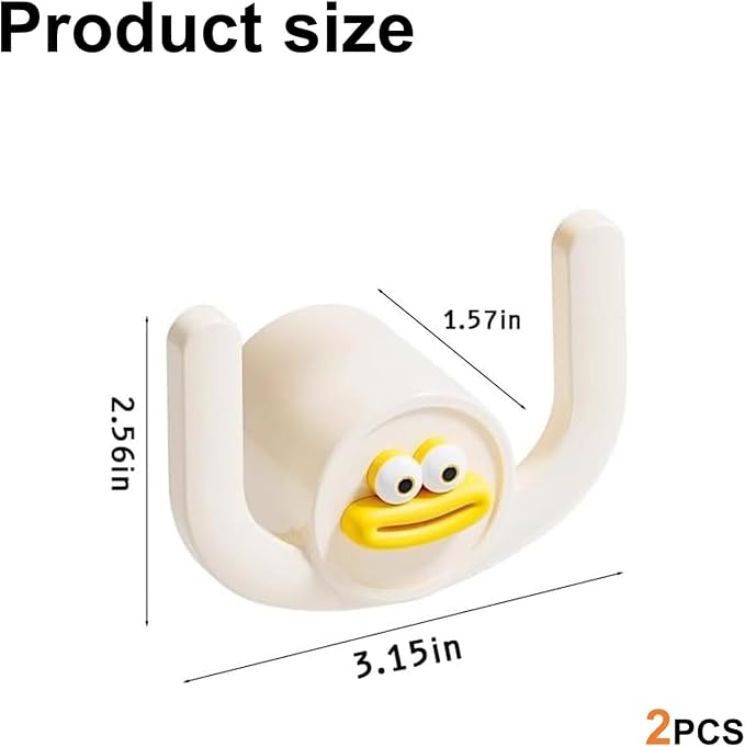 ANIS·KEAAR 2PCS 2026 Cartoon Duck-Mouth Slipper Hanger - No-Drill Wall-Mounted Storage Hook, High Load-Bearing, Detachable & Washable Slipper Organizer for Bathroom Entryway Home