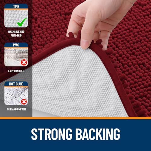 OLANLY Toilet Rugs U-Shaped 20x20, Soft Absorbent Chenille Contour Rugs - Image 6
