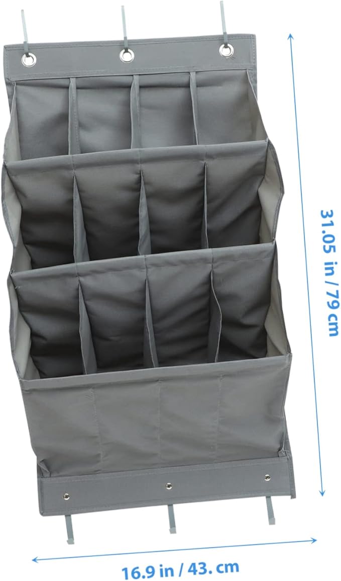 PRETYZOOM Hanging Toiletry Bag over The Door Shoe Organizer Wall Storage Bag Molle Pouches Organizer Grey