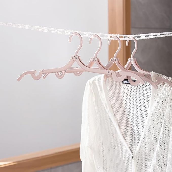 10 Pieces Travel Hangers Travel Accessories Portable Folding Clothes Drying Rack for Traveling(Colorful)