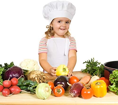 Kids Apron and Chef Hat Set, Cotton Child Toddler Aprons with Pocket - Image 7