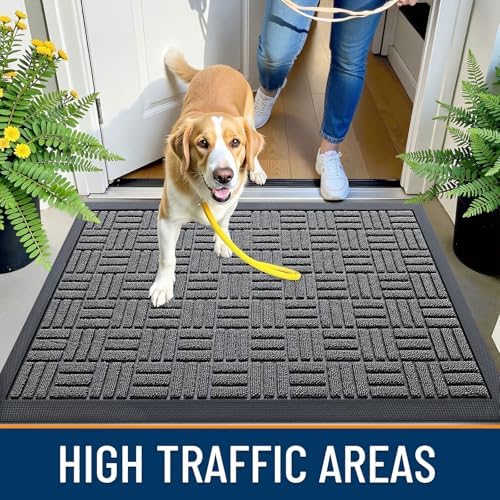 OLANLY Front Door Mat Outside Entrance 47x32, Heavy-Duty Rubber Doormat - Image 6