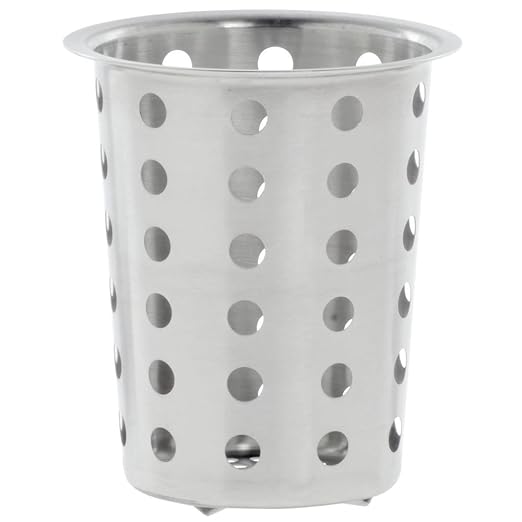 HUBERT Perforated Silverware Cylinder Stainless Steel - 4 1/2"Dia x 5 1/2"H