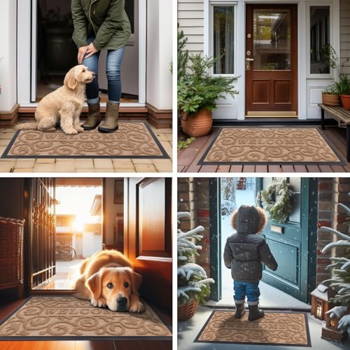 Smiry Front Door Mat Outside Entrance, Low Profile Rubber Doormat, 29.5x17 - Image 7