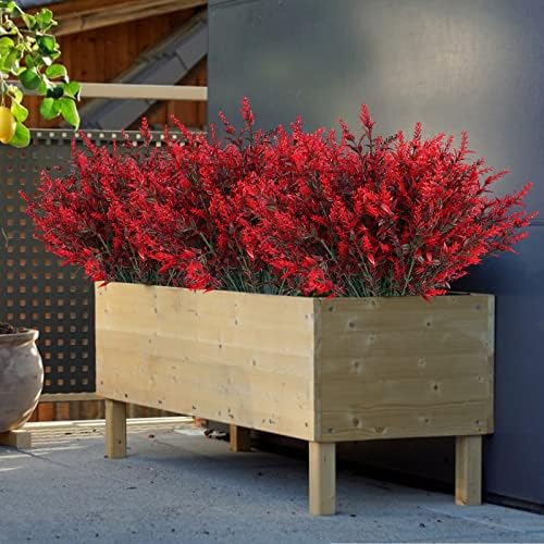 RECUTMS 12 Bundle Artificial Flower Outdoor Fake Red Flowers for Decoration - Image 5