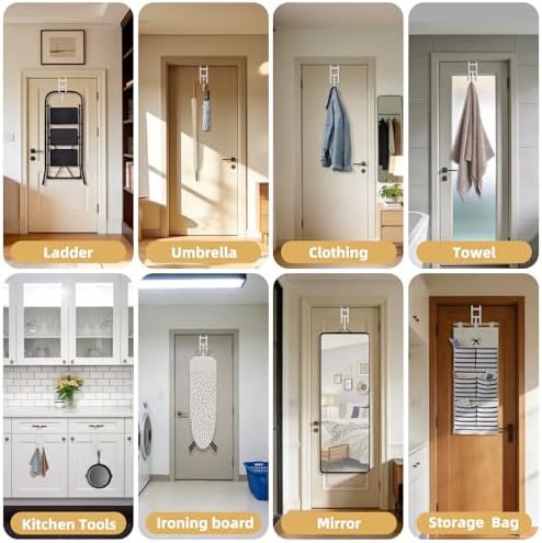 BAKON Over the Door Hooks, 4 Pack Heavy Duty Door Hanger Fits Doors 1.6" - Image 6