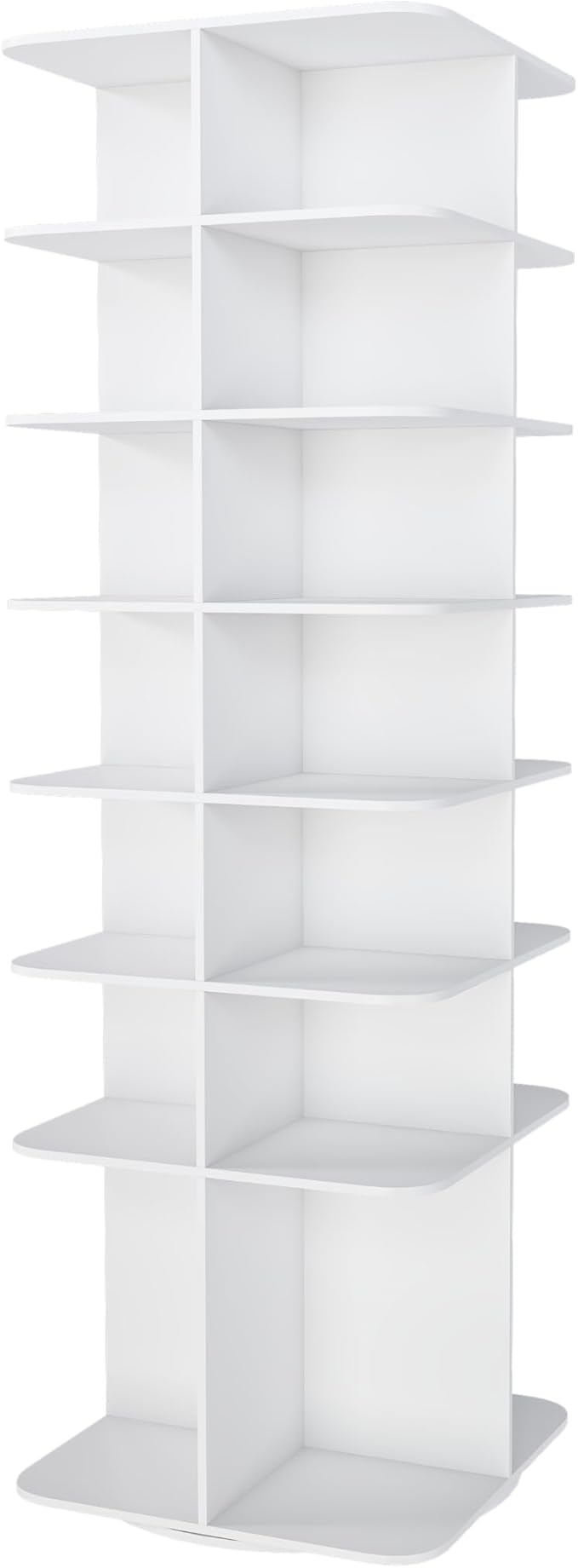 Runboll 7-Tier Rotating Shoe Rack Tower Spinning Shoe Display Lazy Susan Tower, Free Standing 360 Revolving Shoe Storage Organizer for Living Room Entryway Doorway