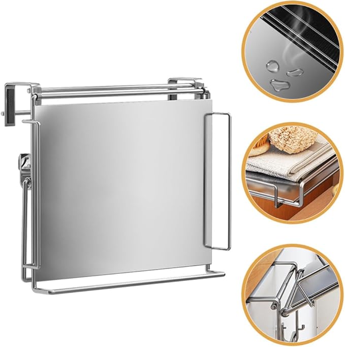 VOSAREA Cabinet Door Organizer Foldable Shelf for Kitchen Spice Storage Easy to Install over The Cabinet Hanging Shelf for Efficient Space Saving and Daily Use Essentials