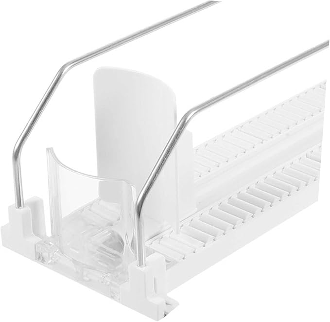 Cabilock Abs Material Drink Organizer Smooth Glide Pusher Drink Dispenser for Fridge