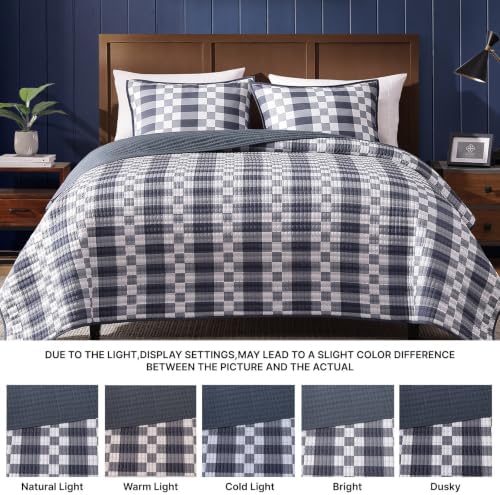 Queen Quilt-Lightweight Bedspread Plaid Quilt Queen Size Quilt Bedding Set - Image 7