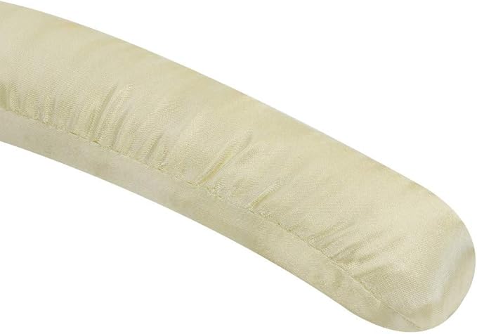 Set of 6 Pieces 15 Inch Length Ivory Smooth Satin Padded Bridal Cloth Hangers