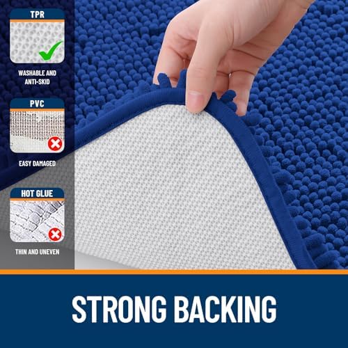 OLANLY Small Bathroom Rugs 30x18, Extra Soft Absorbent Chenille Bath Rugs - Image 6
