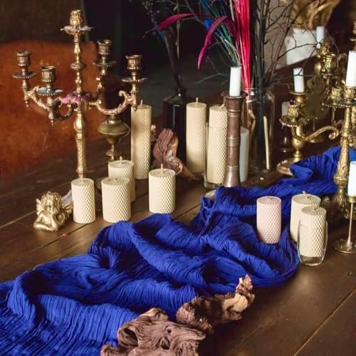 12Pack Royal Blue Cheesecloth Table Runner 20 x 120 inch Gauze Table Runner - Image 7