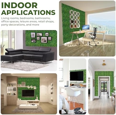 10"x10" (26 Pieces) Artificial Grass Wall Decoration Backdrop Panels - Image 6
