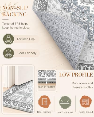 OLANLY 2x5 Washable Runner Rug, Soft Non Slip Carpet for Hallway Kitchen - Image 7