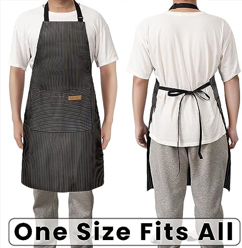 BeLuyi 2 Pack Adjustable Bib Apron with 2 Pockets Chef Cooking Kitchen Restaurant Aprons for Women Men - Image 6