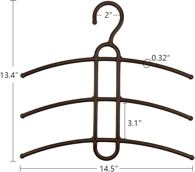 upra Shirt Hangers Space Saving Plastic 10-Pack, Durable Multi-Functional Non-Slip Clothes Hangers Closet Organizers, for Coats Jackets Pants Dress Scarf, Dorm Room/Apartment Essentials
