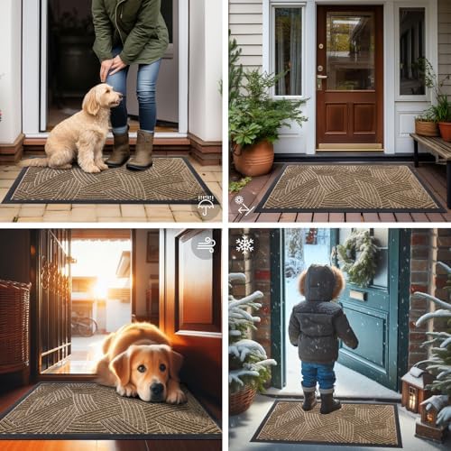 Smiry Front Door Mat Outside Entrance, Low Profile Rubber Doormat, 29.5x17 - Image 6