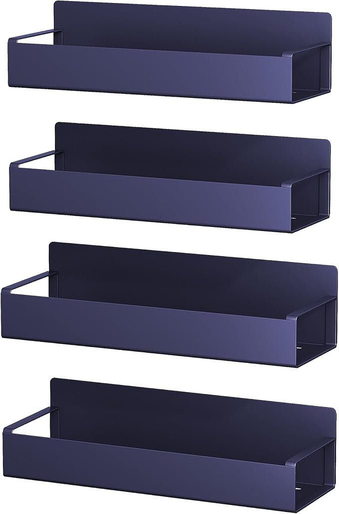 Vetacsion 4 Pack Moveable Fridge Magnetic Spice Racks,Metal Purple