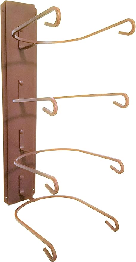 American Made 4 Cowboy Hat Rack, Wall Mount Four Tier Hat Holder, Heavy Duty Powder Coated Steel, Rust Chisholm Trail Brown, Model 664 Classic CT