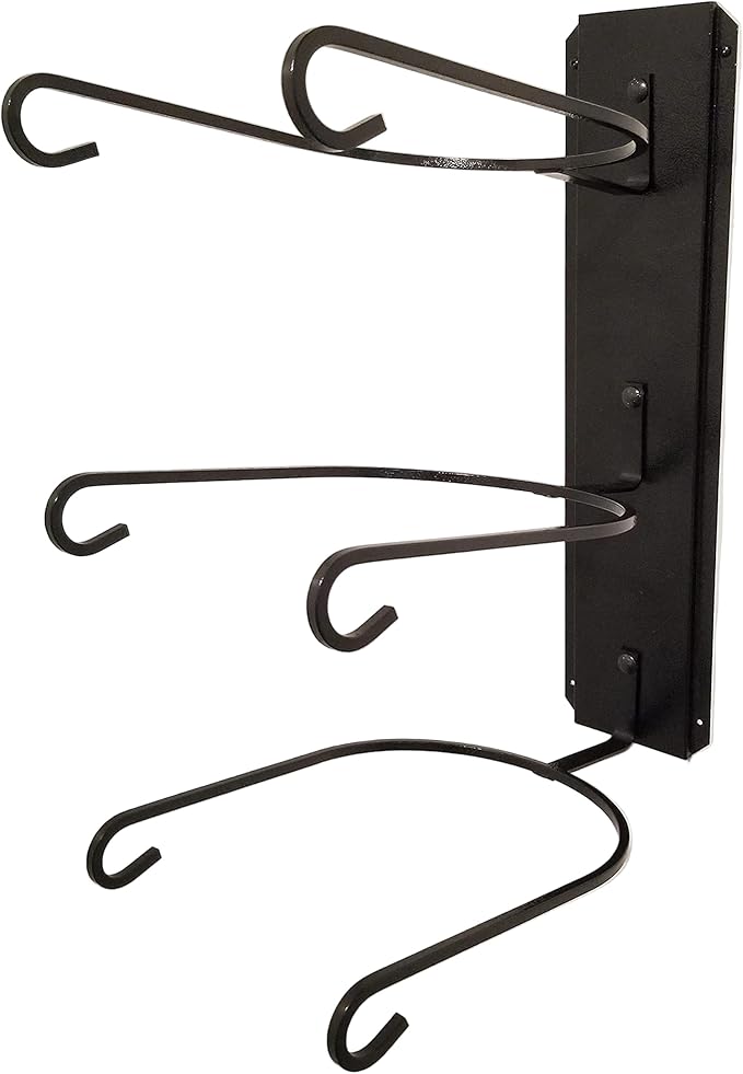 American Made 3 Hat Cowboy Hat Rack – Classic Wall Mounted Hat Holder Black Steel