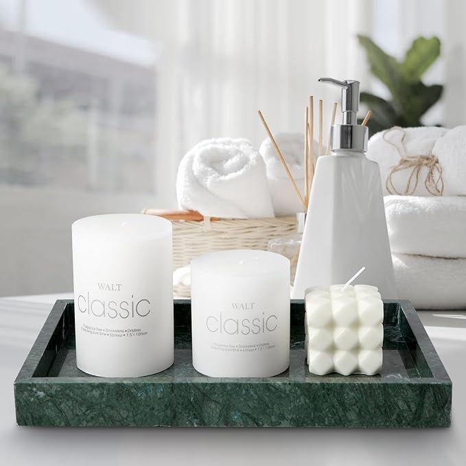 Elegant Green Marble Tray for Bathroom, 12" x 8" x 1.2" Natural Marble Serving Tray for Kitchen & Home Decor – Natural Marble Vanity Organizer