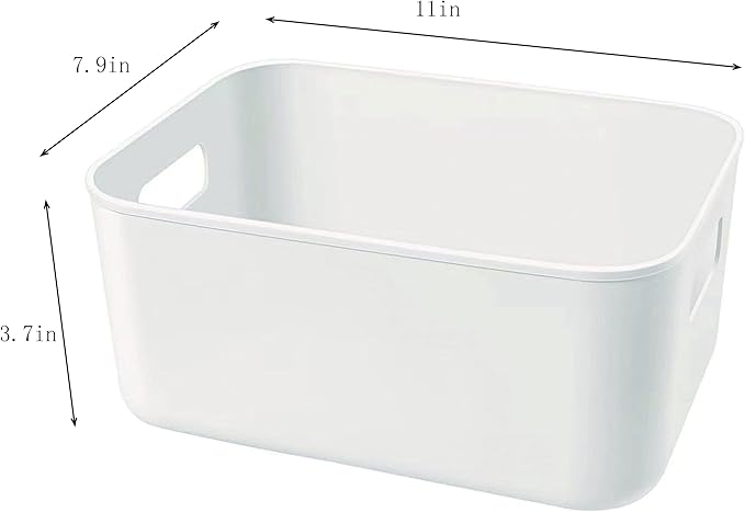 Set Of 3 Plastic Storage Bins,Versatile Kitchen Pantry Organization and Storage,for Plastic Storage Container Under Bed,Under Sink Bathroom Organizer (White, 3 Pack Small