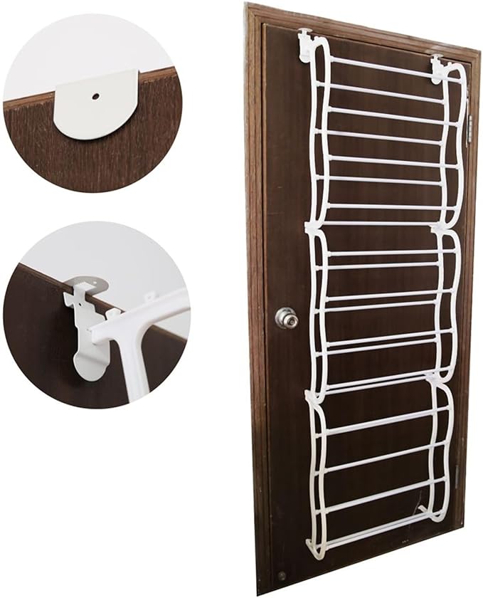 GPCT Over the Door Wall Hanging 36-Pair Shoe Rack. Fits Over Standard-Size Doors, 12 Shelves Design, Holds Sneakers, Heels, Sandals, Low Boots. Shelf Closet Wall Hanging Organizer Storage Shoe Stand