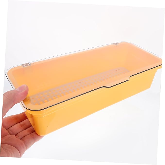 Alipis Stackable Cutlery Storage Organizer with Lid Space-saving Drainage Design for Kitchen Counter Versatile Utensil Holder for Dining Buffets and Holidays Plastic