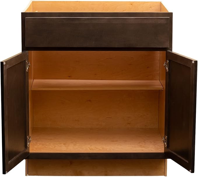 Quicklock RTA (Ready-to-Assemble) | Base Kitchen Cabinets - Shaker Style | Made in America (Espresso Stain, 36" Wx34.5 Hx24 D Base)