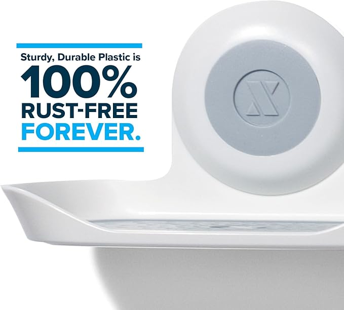 SlipX Solutions Strong Hold Soap Saver, Suction Cup Soap Holder, Must Have Universal Kitchen & Bathroom Shower Accessories (White, Single Tray (2-Pack)
