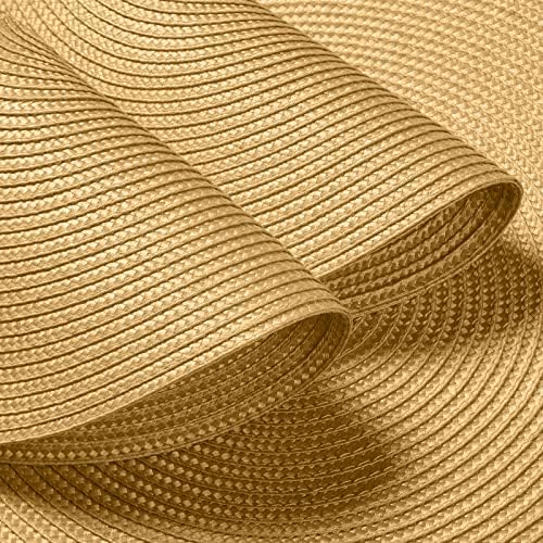 FunWheat Round Braided Placemats Set of 6 Table Mats for Dining Tables Woven Washable Non-Slip Place mats 15 Inch(Pumpkin Yellow, 6pcs - Image 6